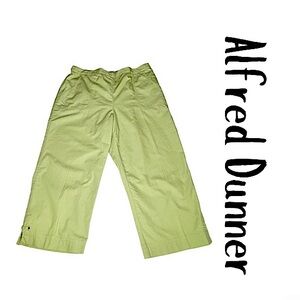 NWT! Alfred Dunner Key Largo Kiwi Flat Front Cotton Capri Pants Women’s Size 12